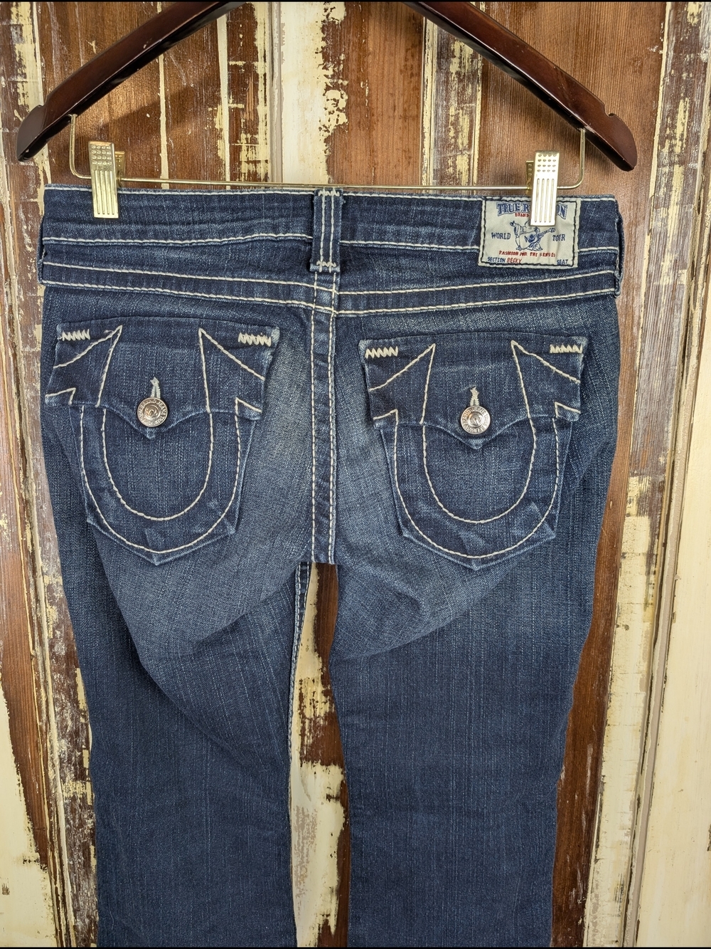 True Religion Becky Low Rise Bootcut Jeans 29 Made USA Y2K Western Denim - Picture 7 of 11